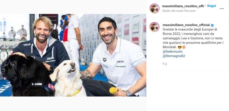 Filippo Magnini e Massimiliano Rosolino (via Instagram) 19.04.2022-newstv.it