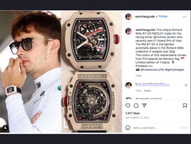 L'orologio di Leclerc | Instagram