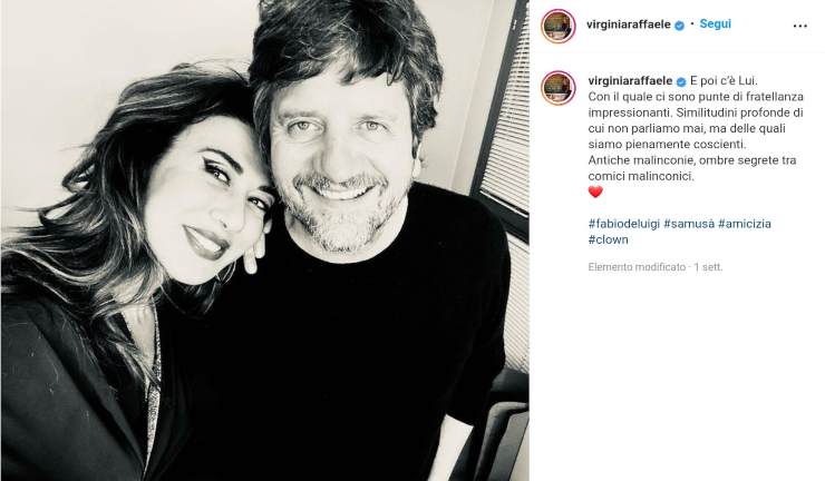 Virginia Raffaele e Fabio De Luigi (via Instagram) 15.04.2022-newstv.it