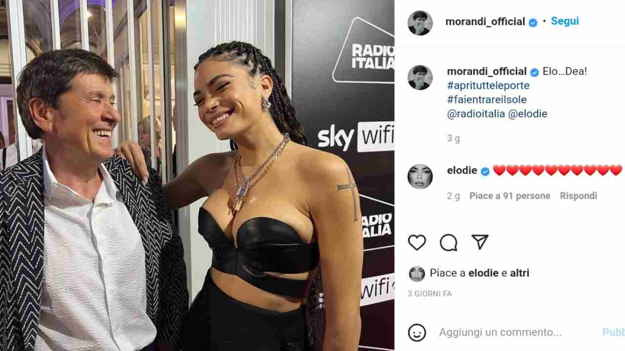 Elodie e Morandi (via Instagram) 25.05.2022-newstv.it