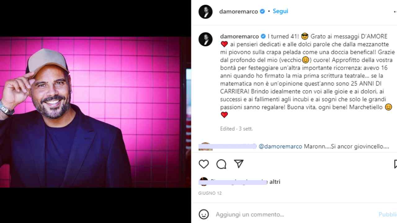 Marco D'Amore (via Instagram) 07.07.2022-newstv.it