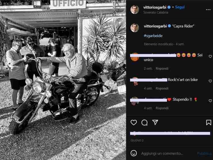 Vittorio Sgarbi (Instagram) 7 luglio 2022 newstv.it