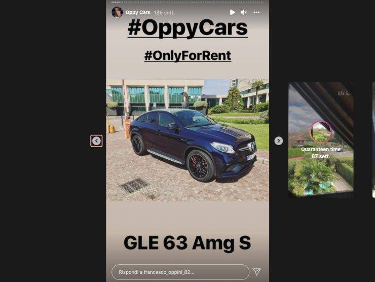 n'immagine Instagram della Oppy cars 