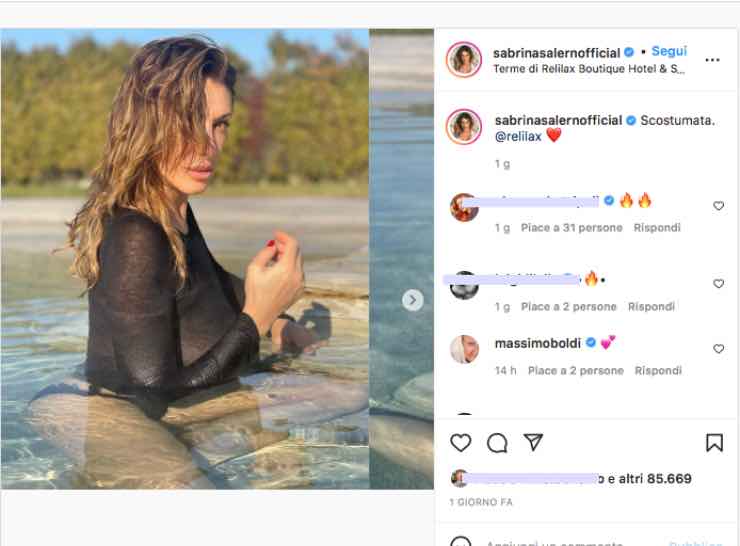 Le foto scostumata di Sabrina Salerno | Instagram