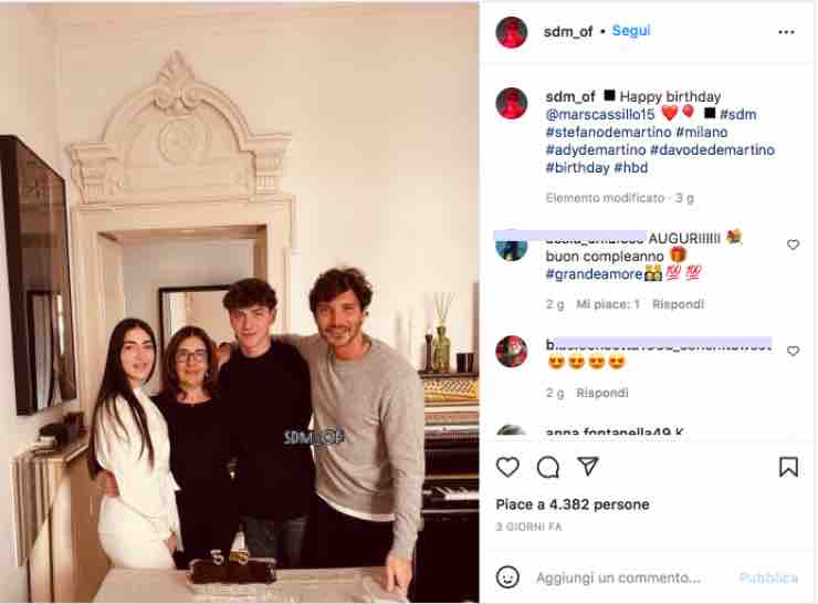 Stefano De Martino con la famiglia e la mamma | Instagram