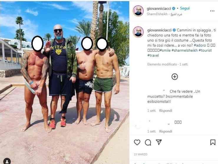 Il post Instagram di Giovanni Ciacci