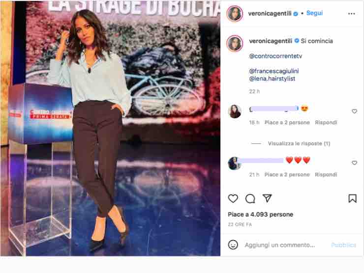 Veronica Gentili e il suo annuncio | Instagram