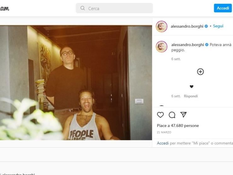 Alessandro Borghi e Valerio Mastandrea (Instagram) 6.5.2022 newstv.it