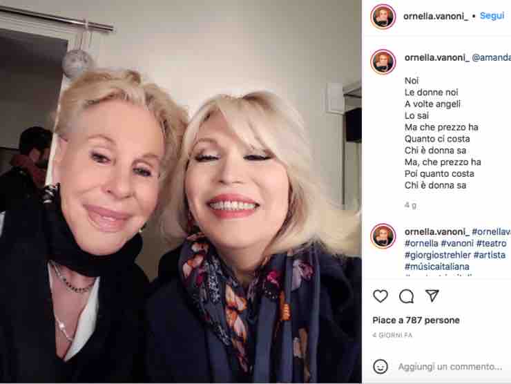 Ornella Vanoni, Amanda Lear e una splendida canzoni | Web Source