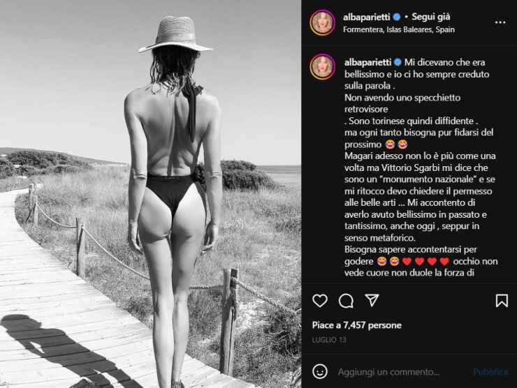 Alba Parietti (Instagram) 28 luglio 2022 newstv.it