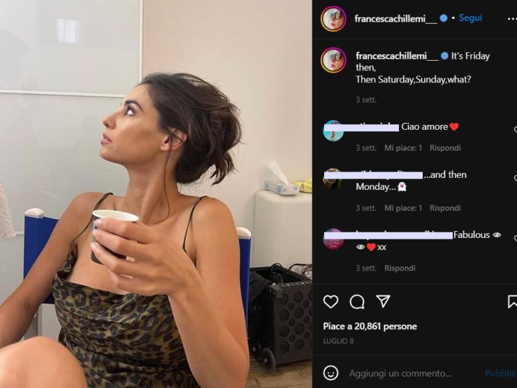 Francesca Chillemi (Instagram) 29 luglio 2022 newstv.it