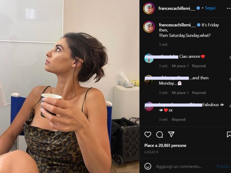 Francesca Chillemi (Instagram) 29 luglio 2022 newstv.it