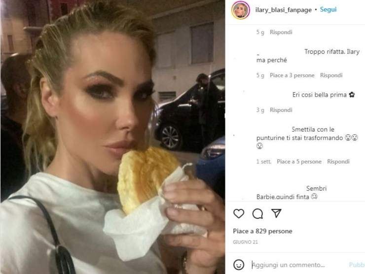 Ilary Blasi e i commenti critici (Instagram) 2.7.2022 newstv