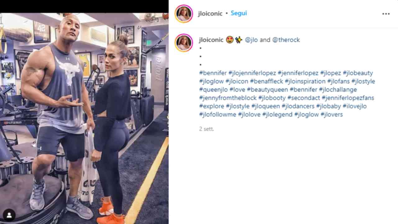 Jennifer Lopez e Dwayne Johnson (via Instagram) 01.07.2022-newstv.it