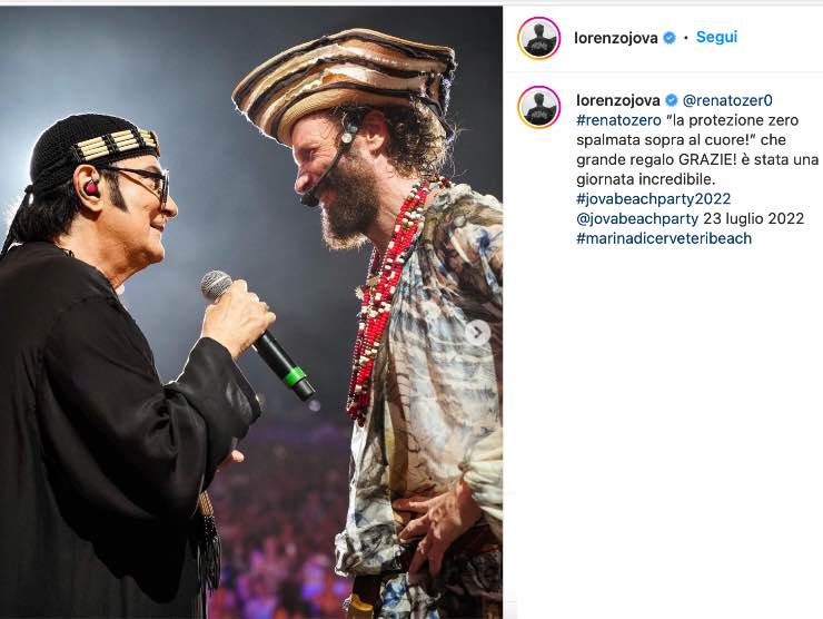 Jovanotti, Screenshot Instagram, 02.08.2022, newstv.it