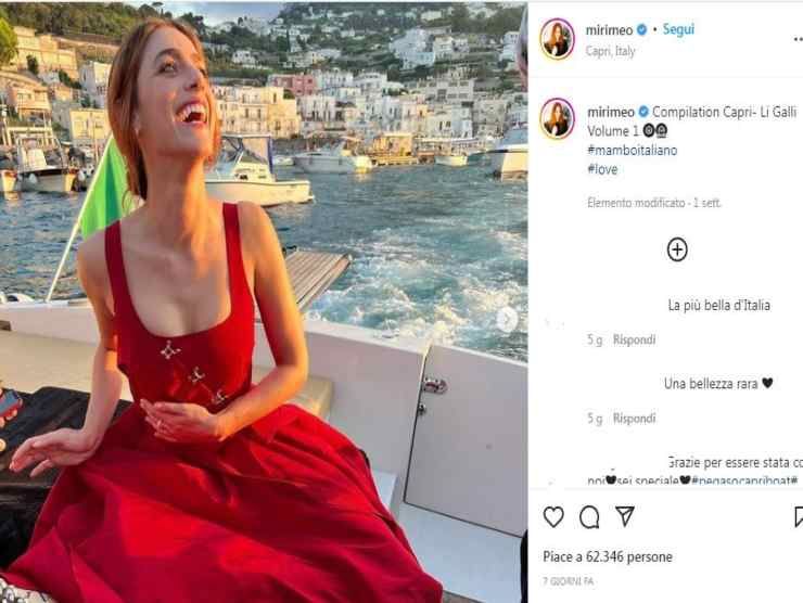 Miriam Leone a Capri (Instagram) 2.8.2022 newstv