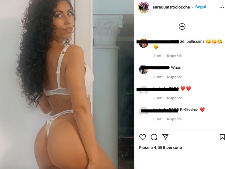 Sara Quattrociocche, Screenshot Instagram, 01.08.2022, newstv.it