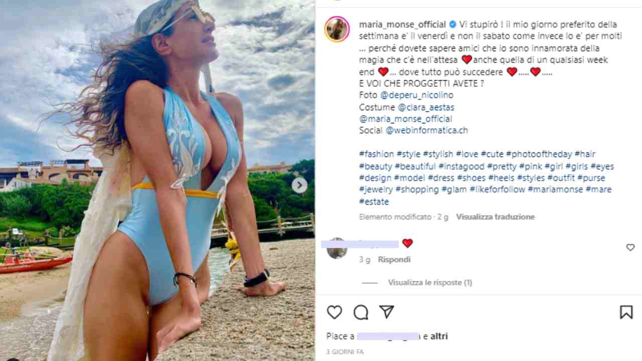 Maria Monsè (via Instagram) 12.09.2022-newstv.it