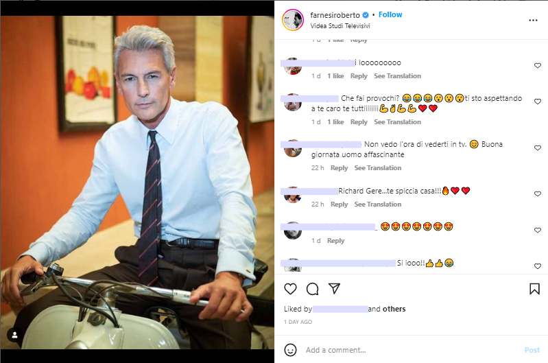 Roberto Farnesi (via Instagram) 07.09.2022-newstv.it