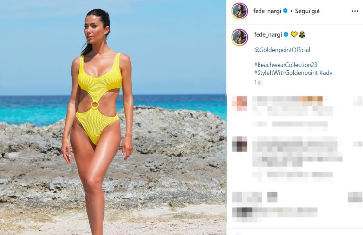 Il costume intero di Federica Nargi